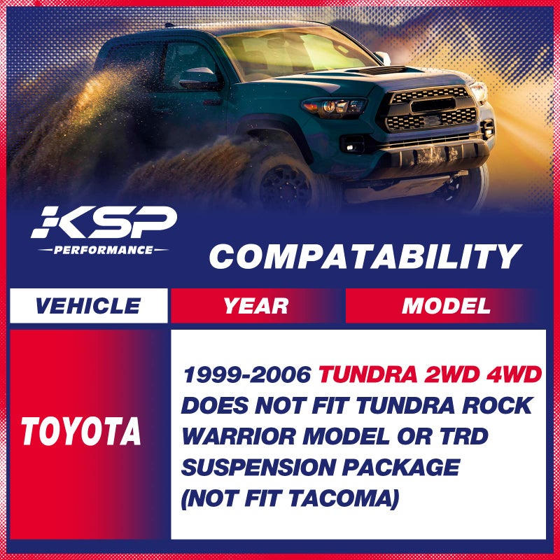 KSP PERFORMANCE KSP 2in Tundra Leveling Lift Kits, 2" Front Strut Spacers Compatible With Toyota Tundra 1999-2006, 2pcs Aluminum Suspension Lift Spacer For Tundra 2WD 4WD 1999 2000 2001 2002 2003 2004 2005 2006 - Image 2